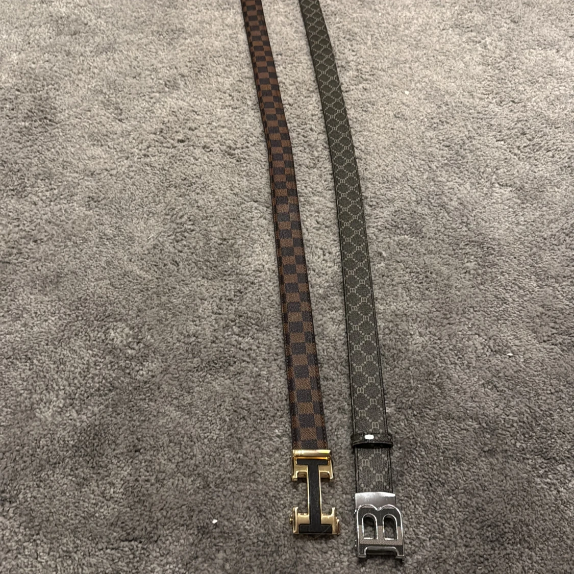 Två designerbälten läder - 1