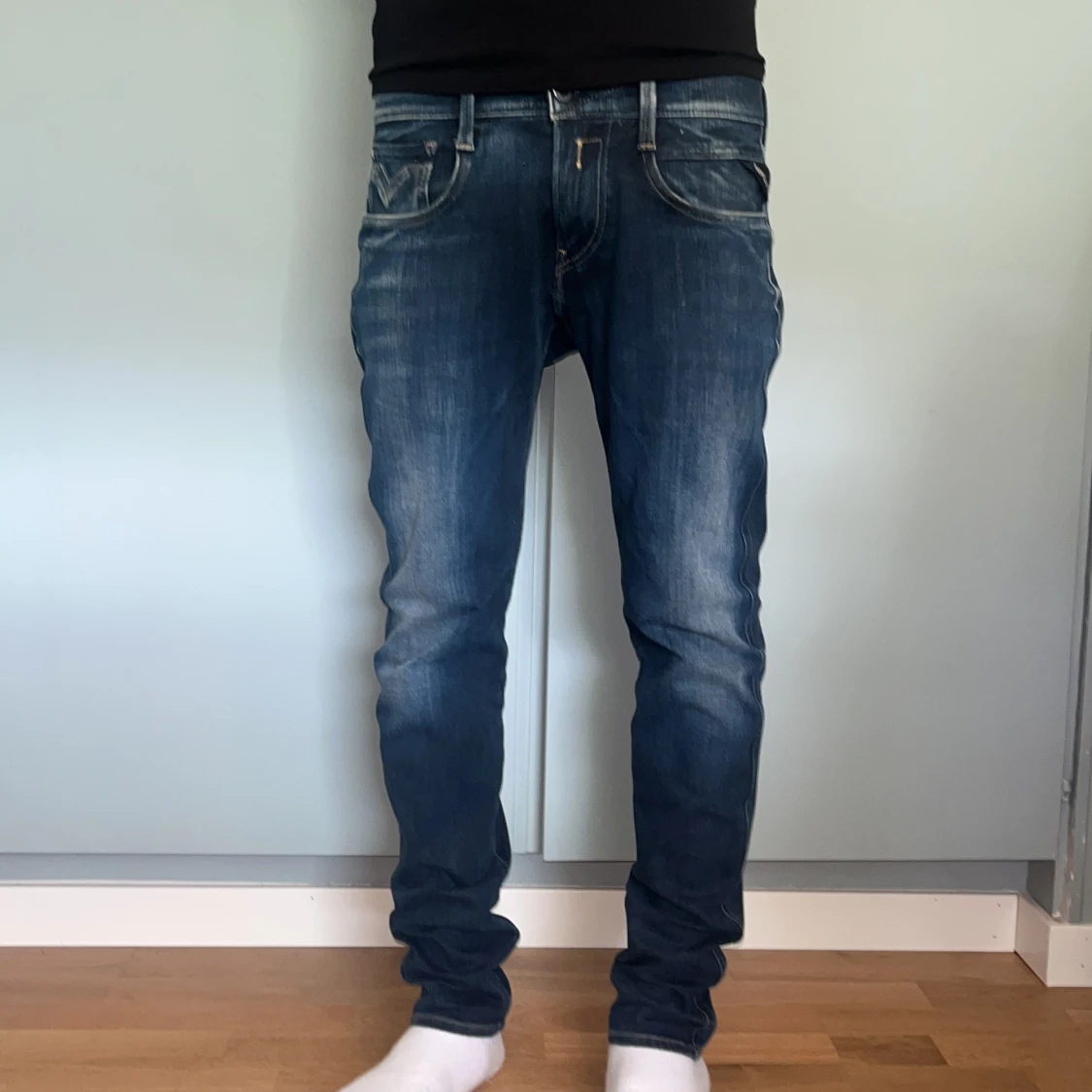 Replay AnbassHyperflex  jeans i mörkblå denim - 2