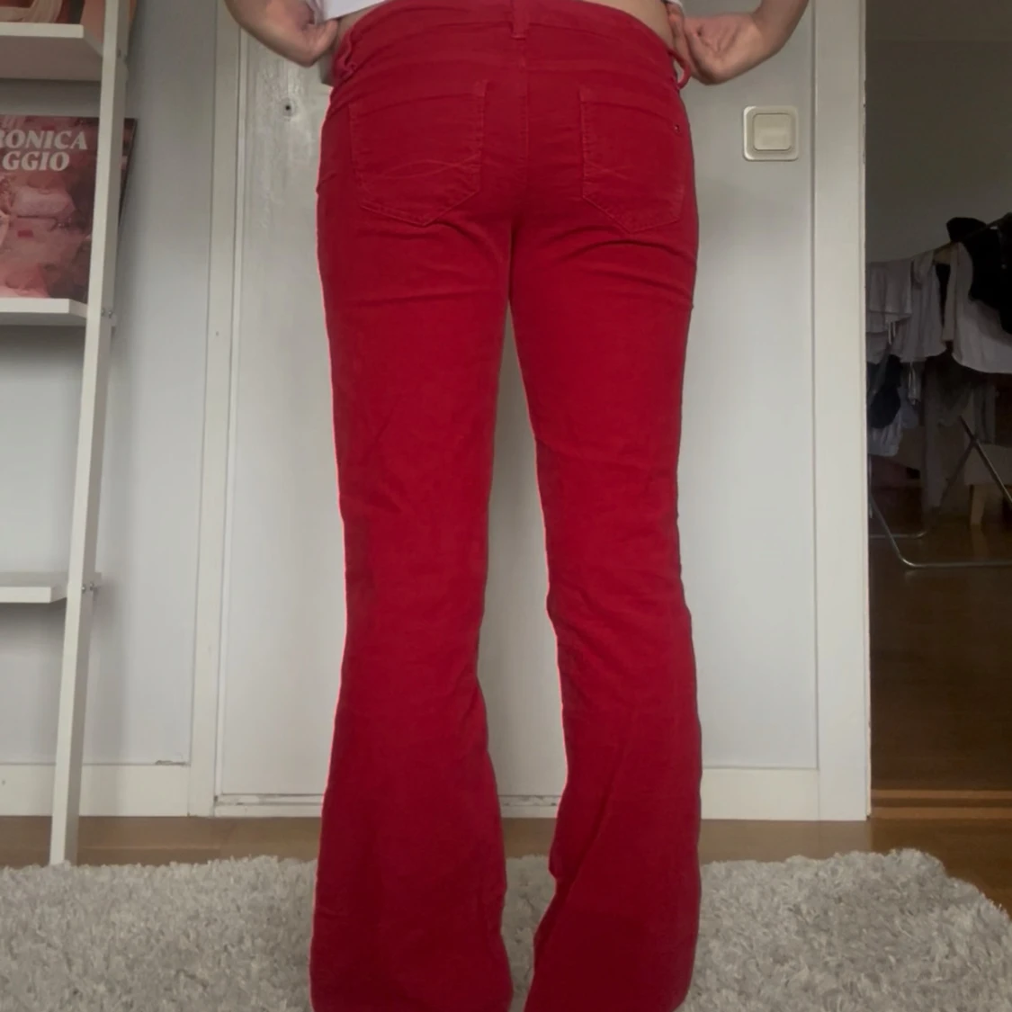 Röda bootcut manchesterbyxor - 1