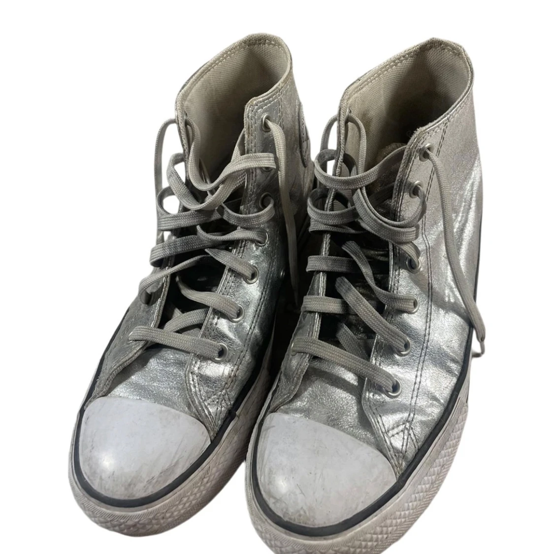 Silvriga Converse All Star high tops