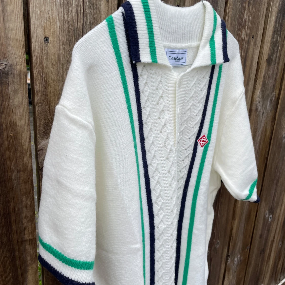 Vit stickad pikétröja från Casablanca - 1