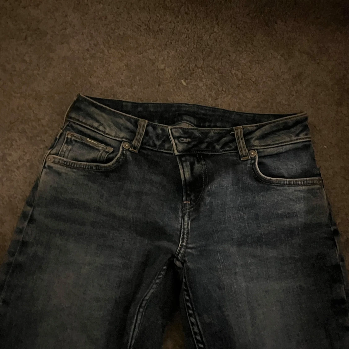 Blåa jeansbyxor med raka ben - 3