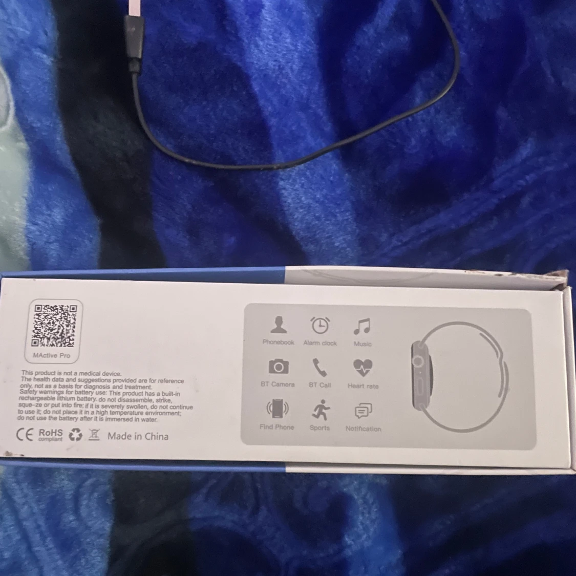 Microwear W17 smartklocka med blått silikonband - 3