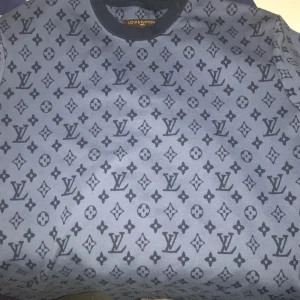 Blå Louis Vuitton sweatshirt med monogram - Säljer en blå sweatshirt från Louis Vuitton med det klassiska LV-monogrammet över hela tröjan. Rund halsringning och mjukt material. Perfekt för dig som gillar exklusiva streetwear-plagg och vill sticka ut med en ikonisk design. Shorts på köpet 