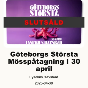 Största mösspåtagningen i Göteborg - 🎟️till Lysekils mösspåtagning med olika gymnasium från Göteborg. Helttt slutsåld! Kan sälja för billigare 🥰 Skriv vid frågor eller om ni vill komma överens om ett säkert sätt att få den 🤍