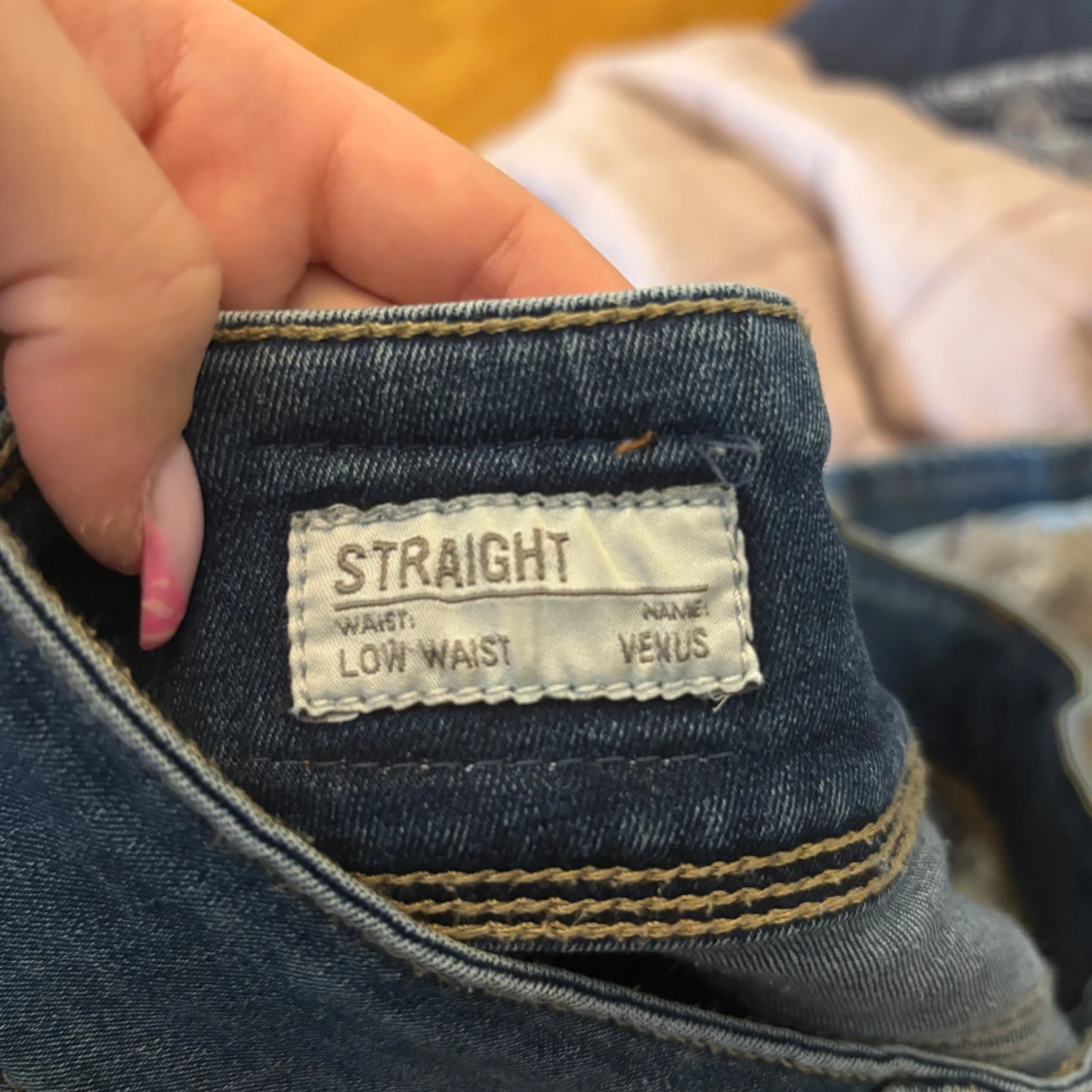 Blå straight jeans Venus low waist - 3