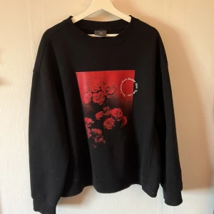 Sweatshirt med tryck - Säljer en superskön sweatshirt med tryck på framsidan från H&M, köpt på herravdelningen men passar på alla! Tröjan är i stl XL och är aningen större i modellen :)