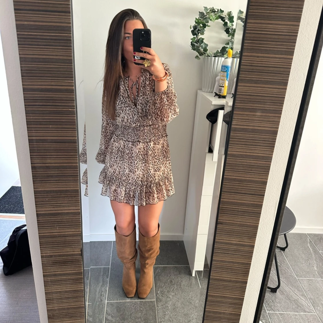 Leopard klänning  - 1