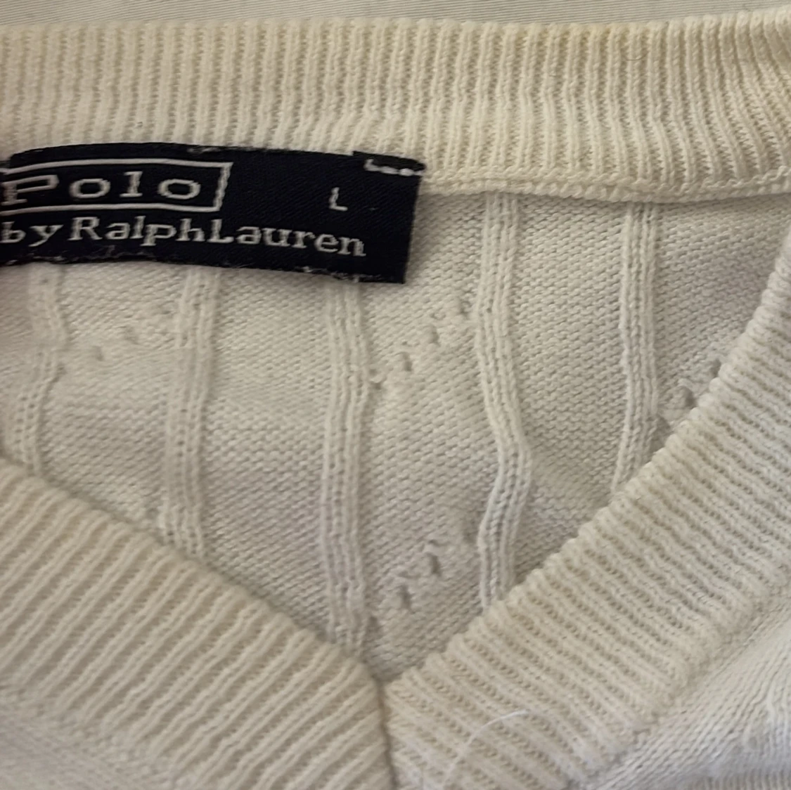 Vit stickad tröja från Ralph Lauren - 1