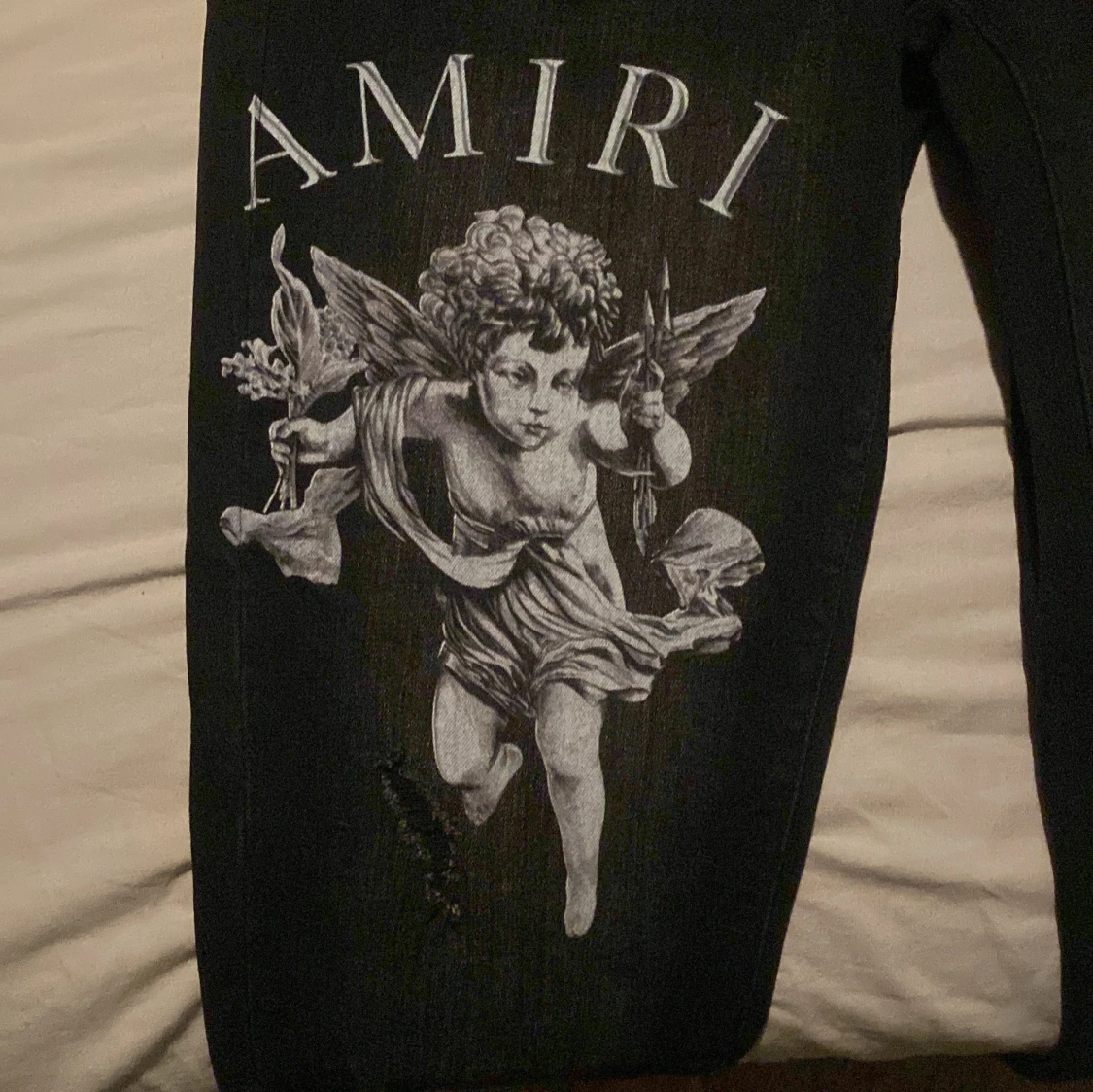 Svarta Amiri jeans med ängeltryck - 2