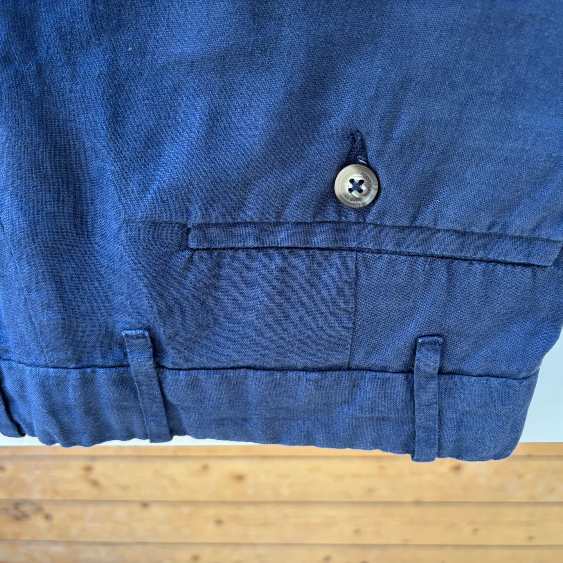 Marinblå linneshorts Dressmann XS. Sparsmakat använda! - 3