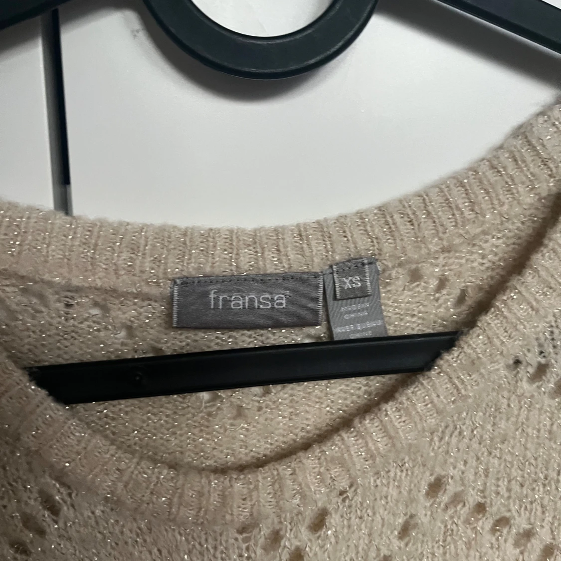 Beige glittrig stickad tröja Fransa - 2