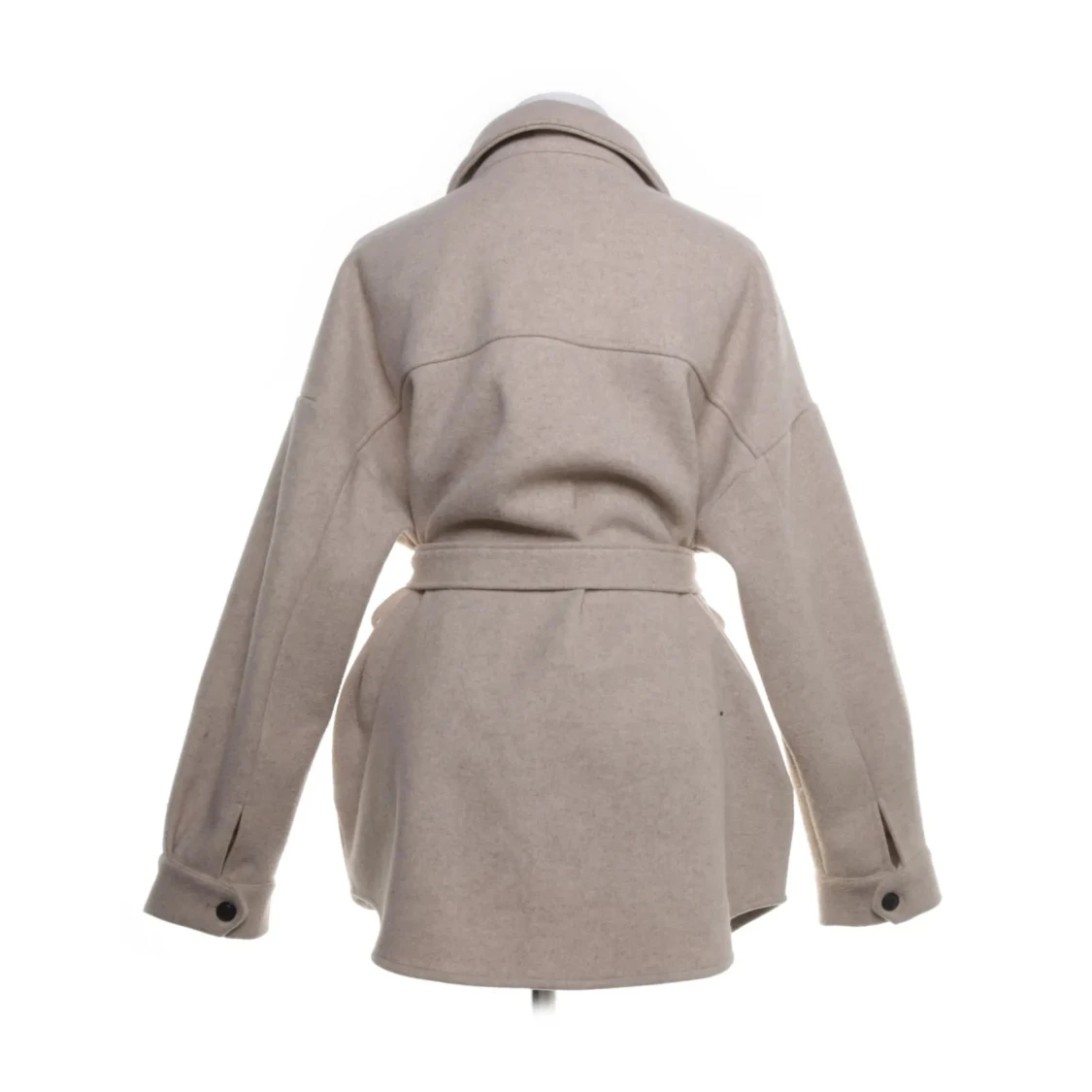 Beige jacka med bälte och svarta knappar  - 2