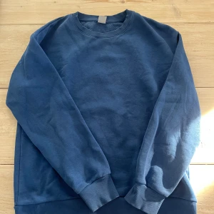 Blå sweatshirt från Lindex - Säljer en blå sweatshirt från Lindex i storlek 158/164. Tröjan har långa ärmar och en rund halsringning. Perfekt för en avslappnad stil. 
