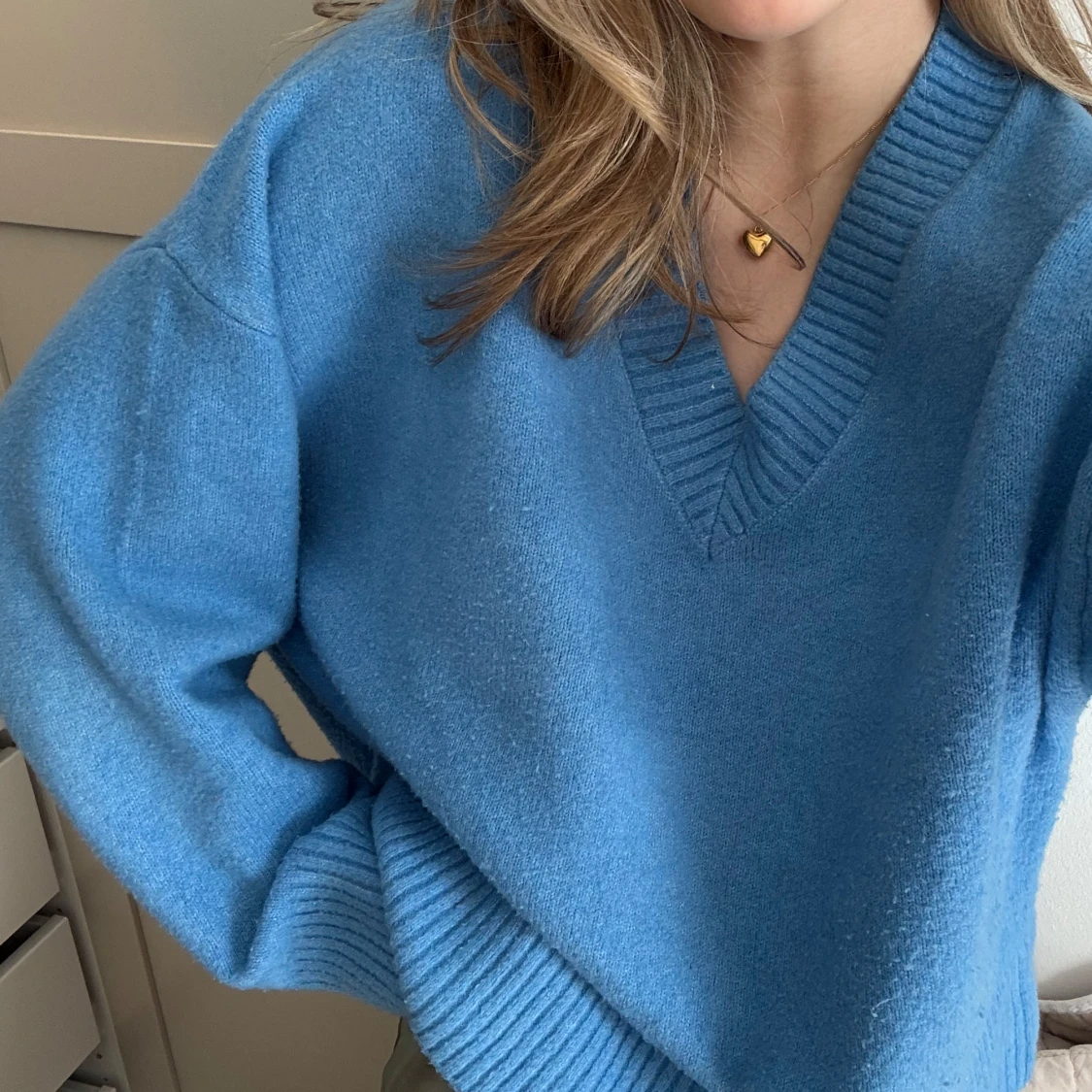 Blå stickad tröja från Zara