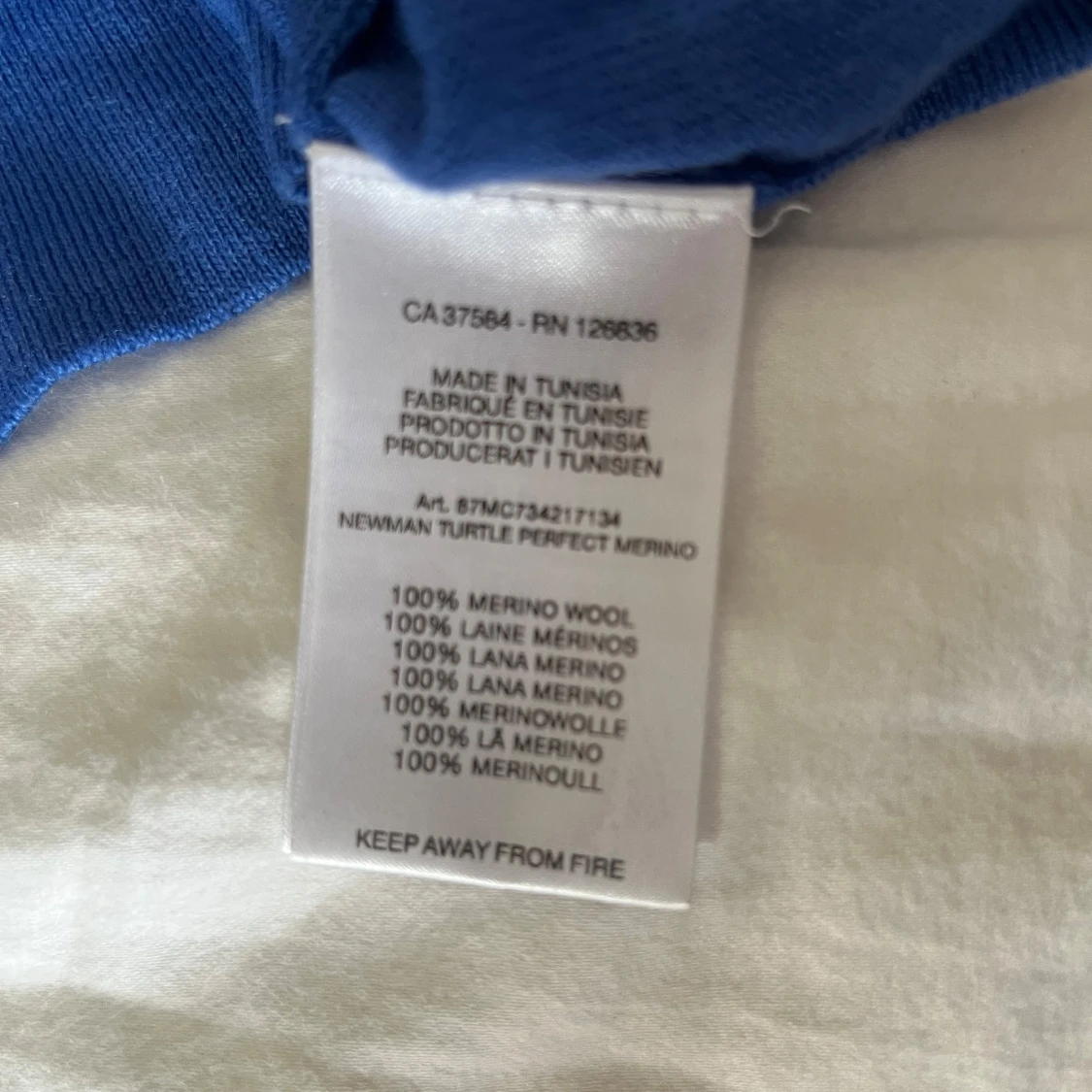 J.Lindeberg Blå merinoull polotröja. storlek S herr - 1