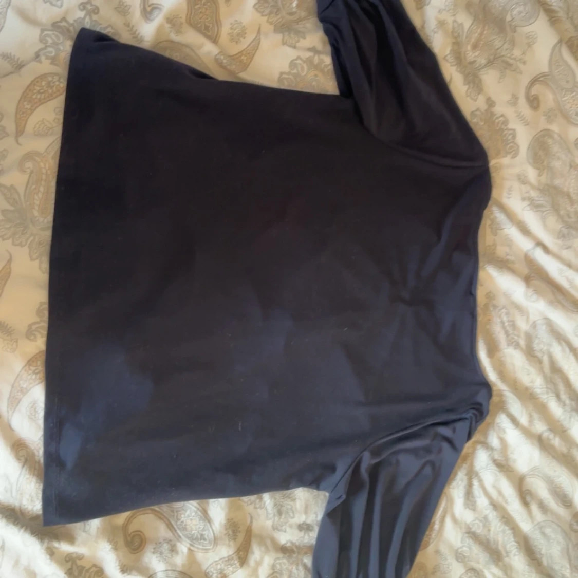 marinblå kortärmad topp / blus - 1