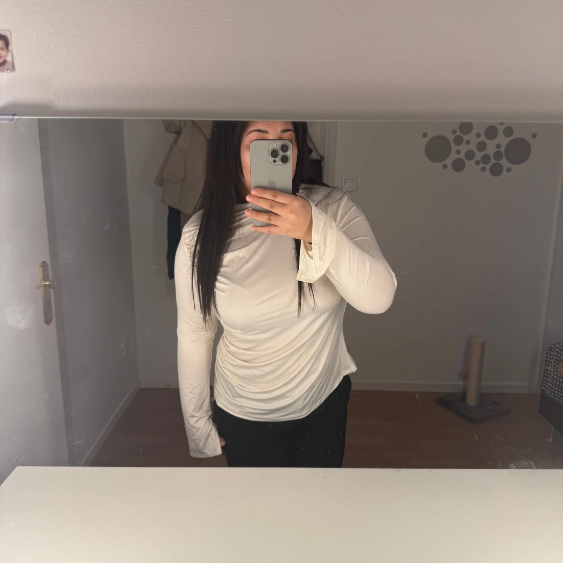 Vit långärmad topp