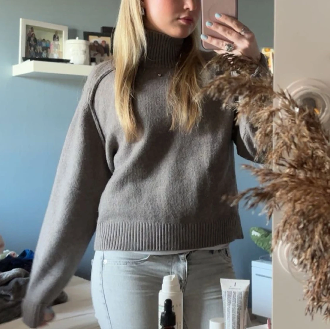 Beige stickad tröja - 1