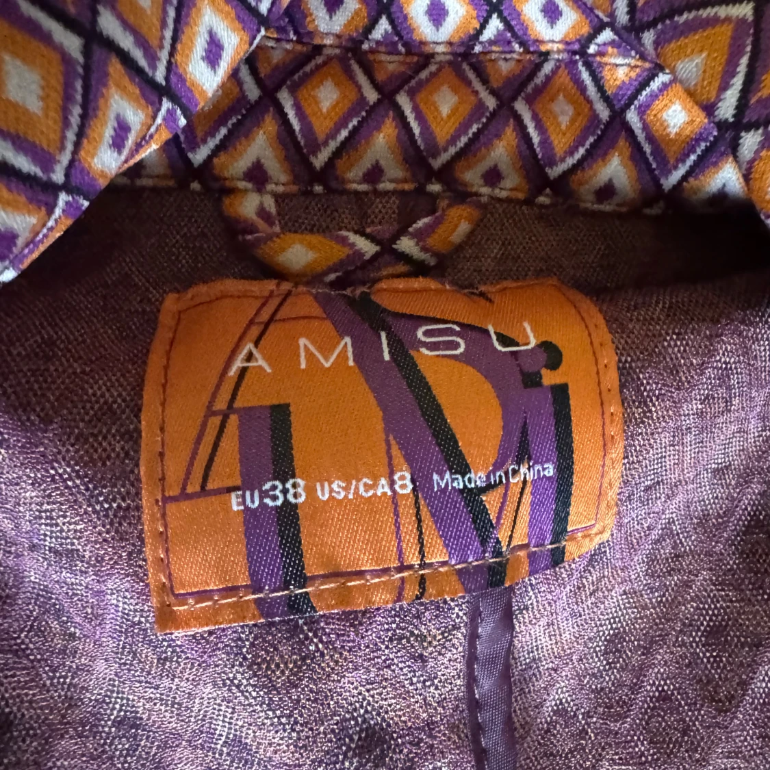 Mönstrad kavaj från Amisu i lila/orange - 1