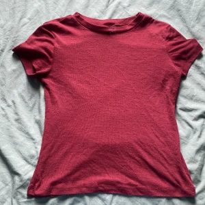 Vinröd topp - Jättesnygg vinröd t-shirt som är lite genomskinlig, använd men fint skick