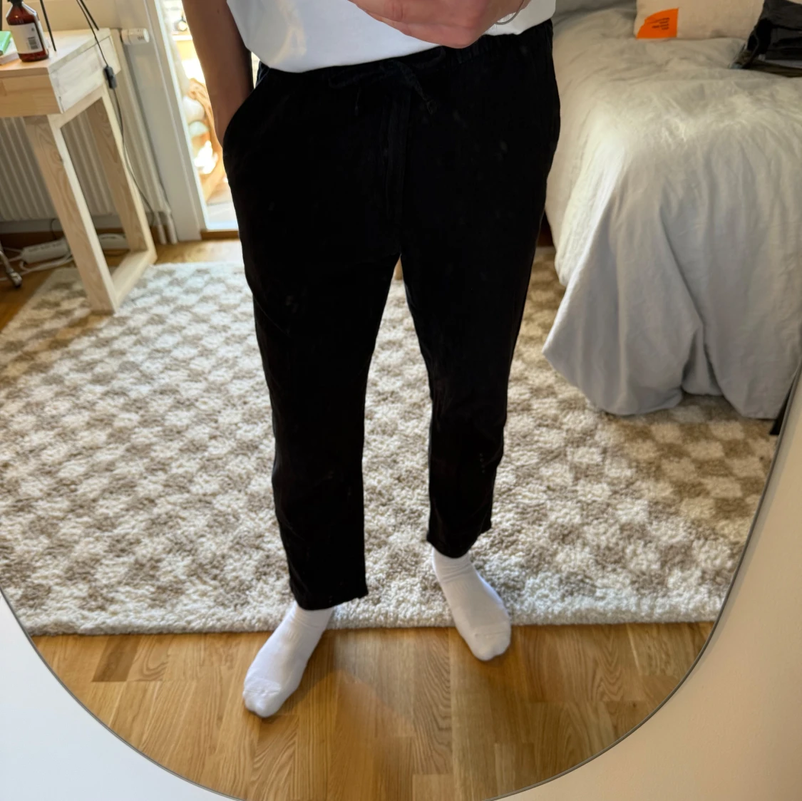 Svarta linnemixbyxor från H&M, strl S - 4