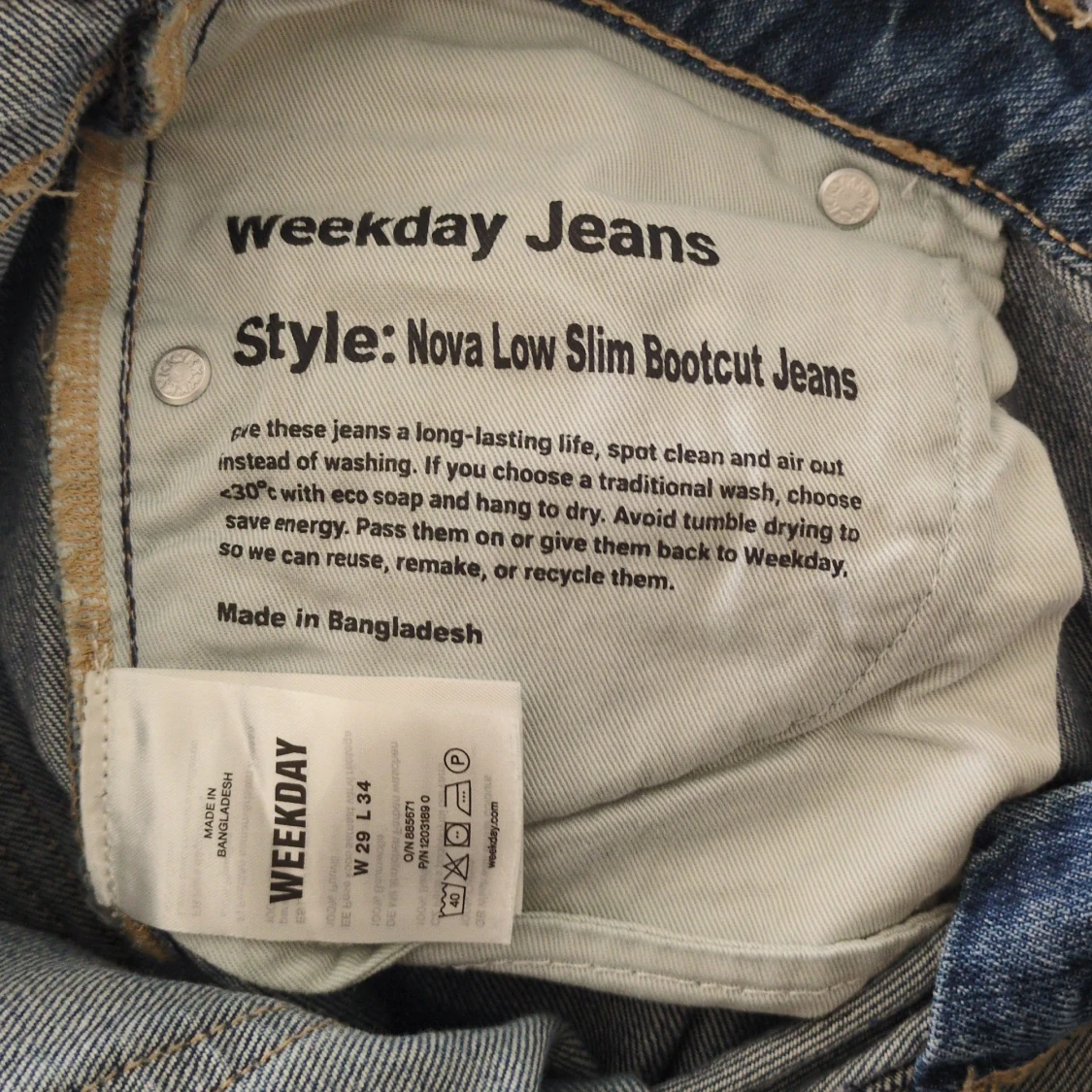 Weekday Nova Bootcut Jeans blå W29 - 2