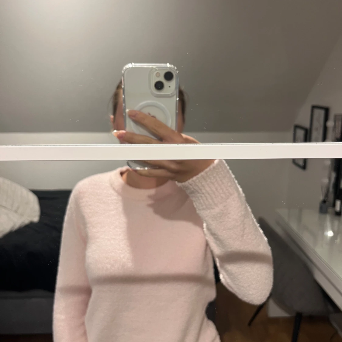 Rosa stickad stickad tröja i storlek S från SHEIN