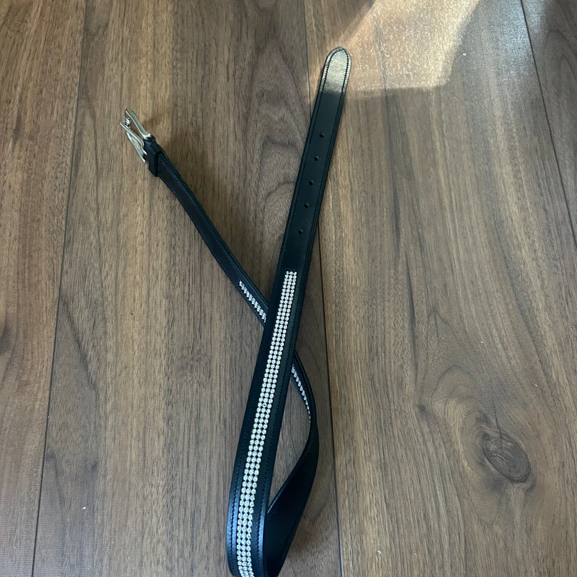 Svart skärp med silver glitter från hööks  - 1