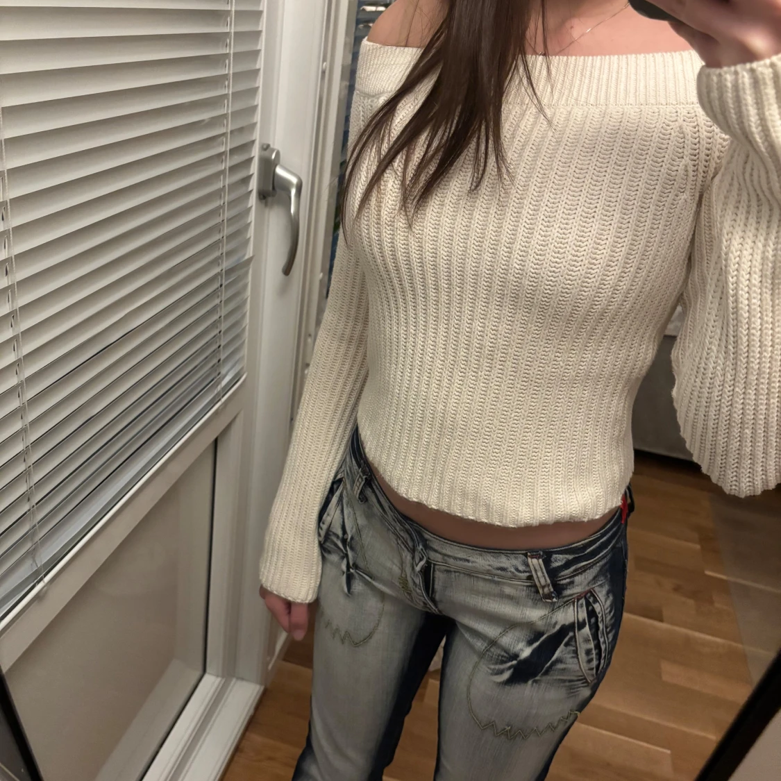Vit offshoulder tröja H&M💕
