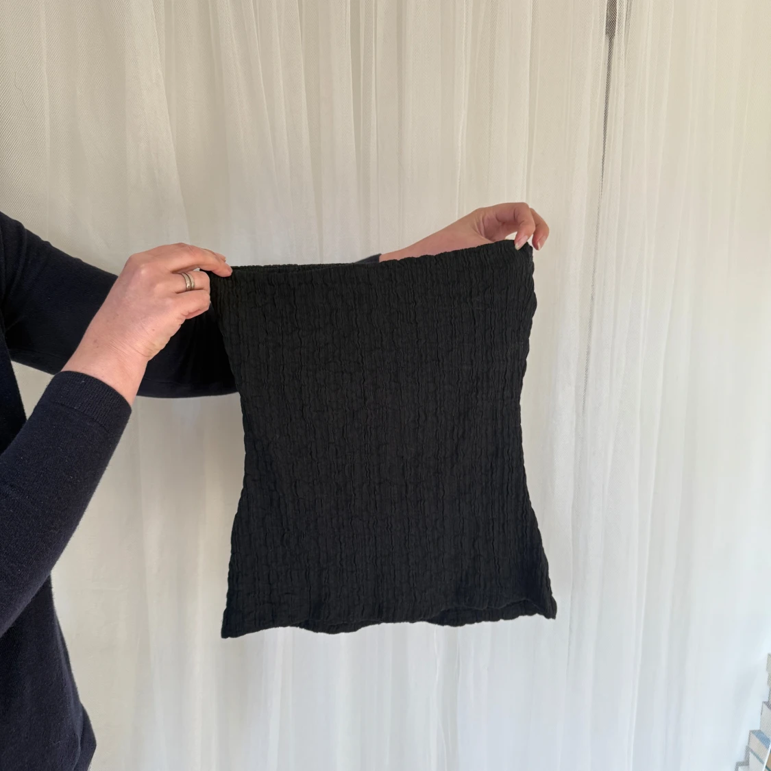 Svart ribbad tubtopp - 1