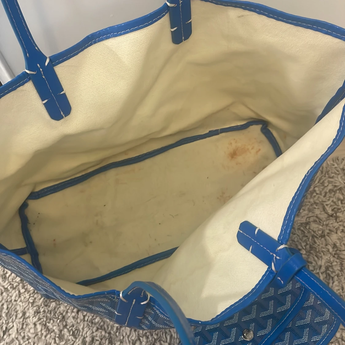 Blå mönstrad shoppingväska - 2