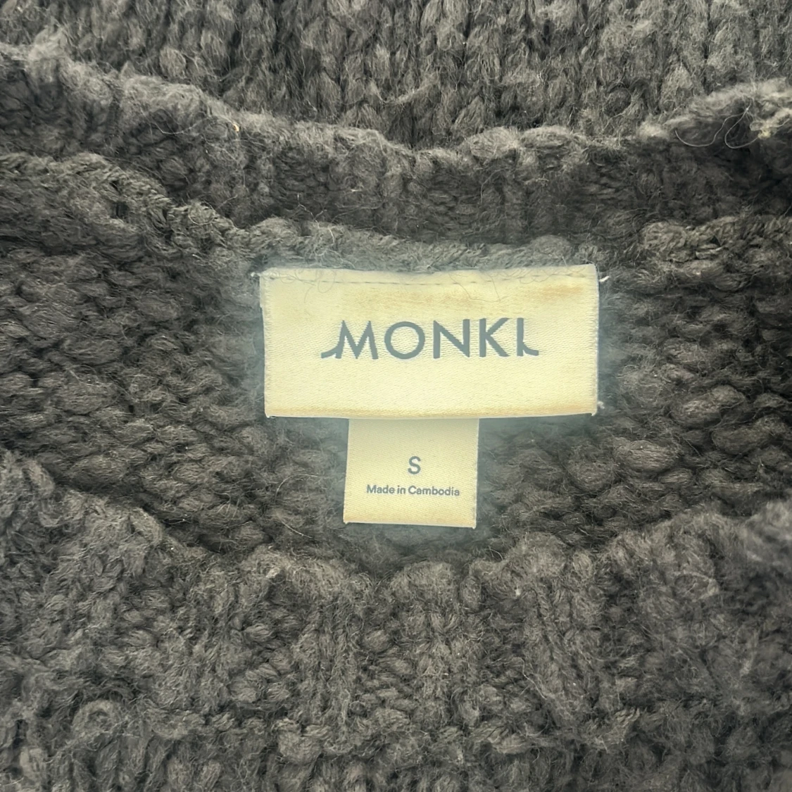 Mörkgrå stickad croppad tröja Monki - 3