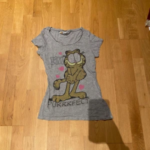 Katten Gustav/ Garfield tröja - Grå t-shirt med Garfield/katten gustav på, bra skick