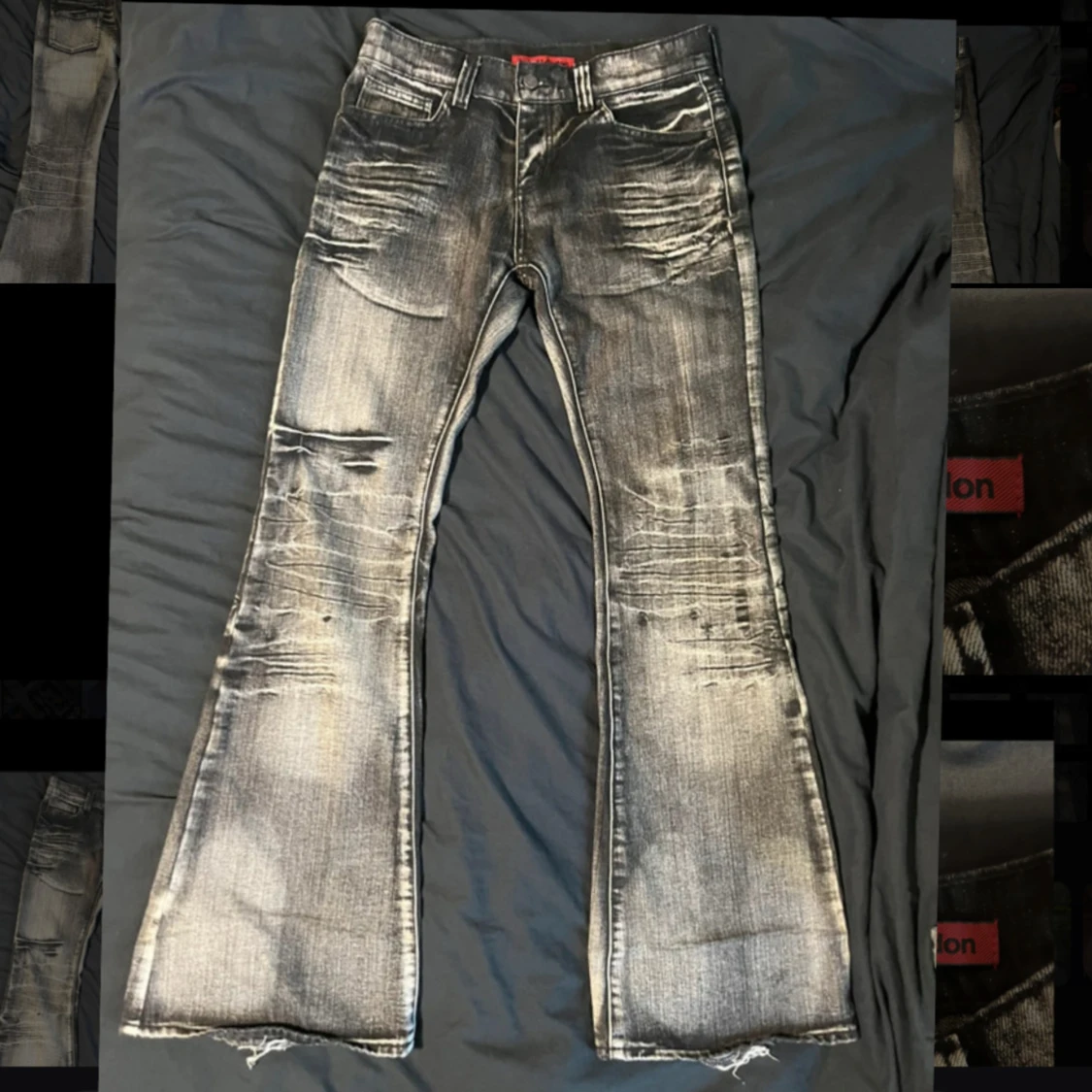 Bootcut jeans från Jaded London, svart/grå