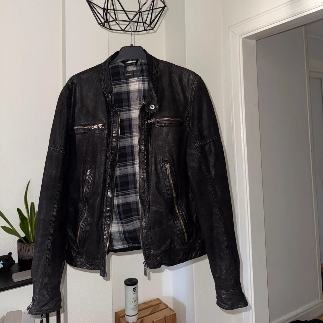 Svart skinnjacka Rockn Blue herr M