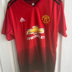 Manchester United Rashford tröja Adidas - Manchester Uniteds officiella matchtröja från Adidas med Rashford 10 på ryggen. Röd med svarta detaljer och subtila horisontella ränder nedtill. Broderat klubbmärke, Premier League-märke på ärmen och Chevrolet-logga på bröstet. Klassisk V-ringning och korta ärmar.