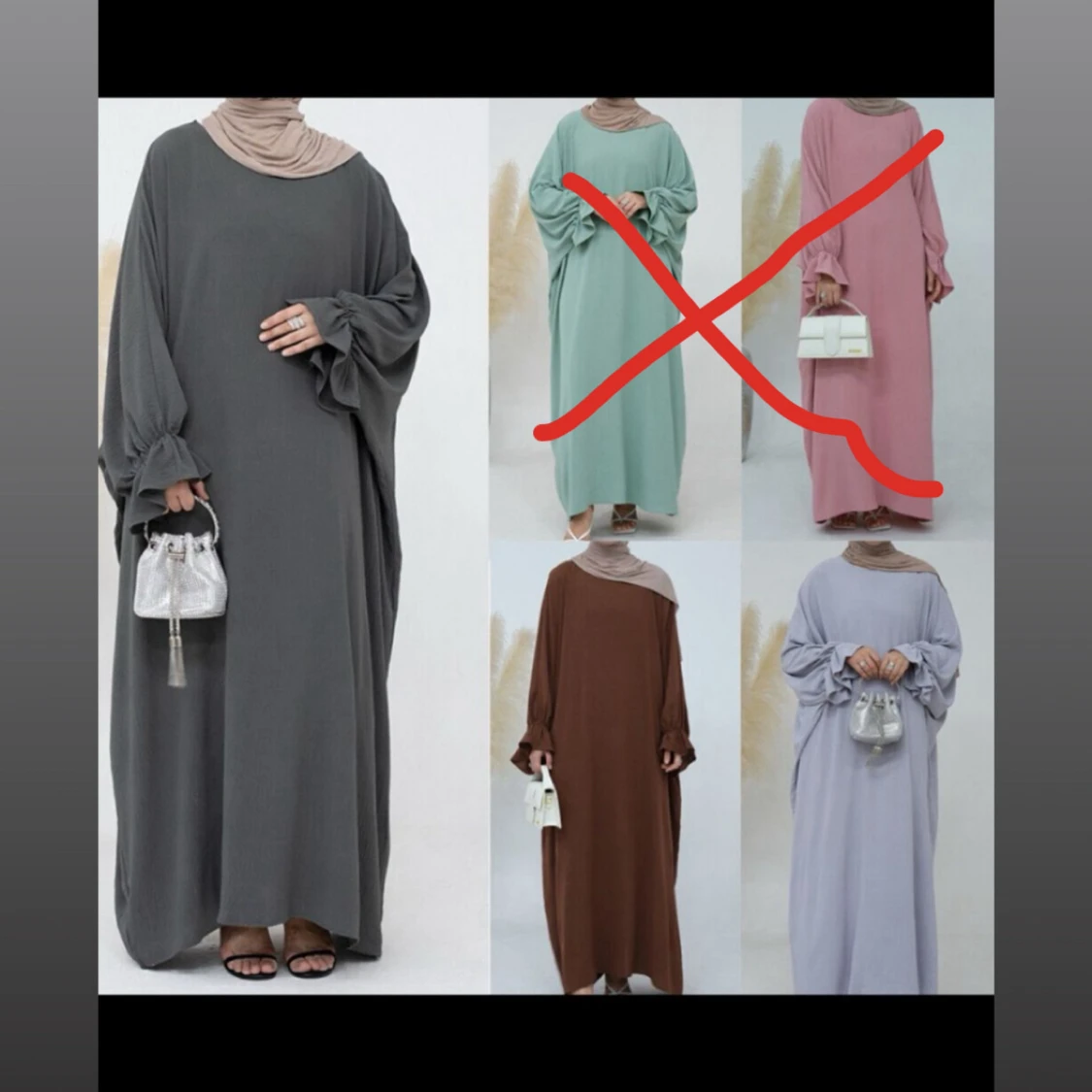 Oversized långklänning med volangärm - 2