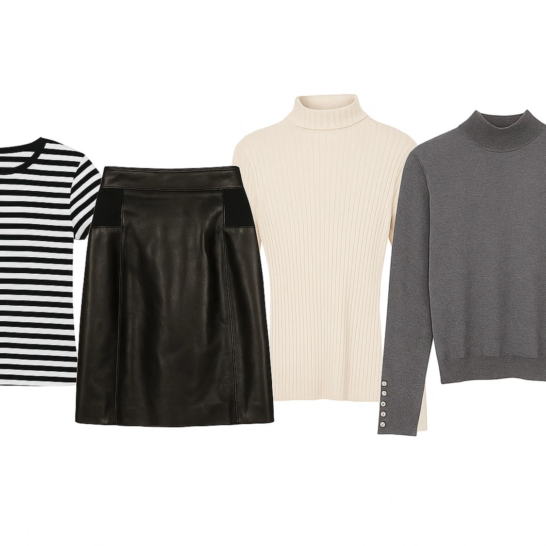 Fint klädpaket – kjol + toppar i neutrala toner 🖤🤍