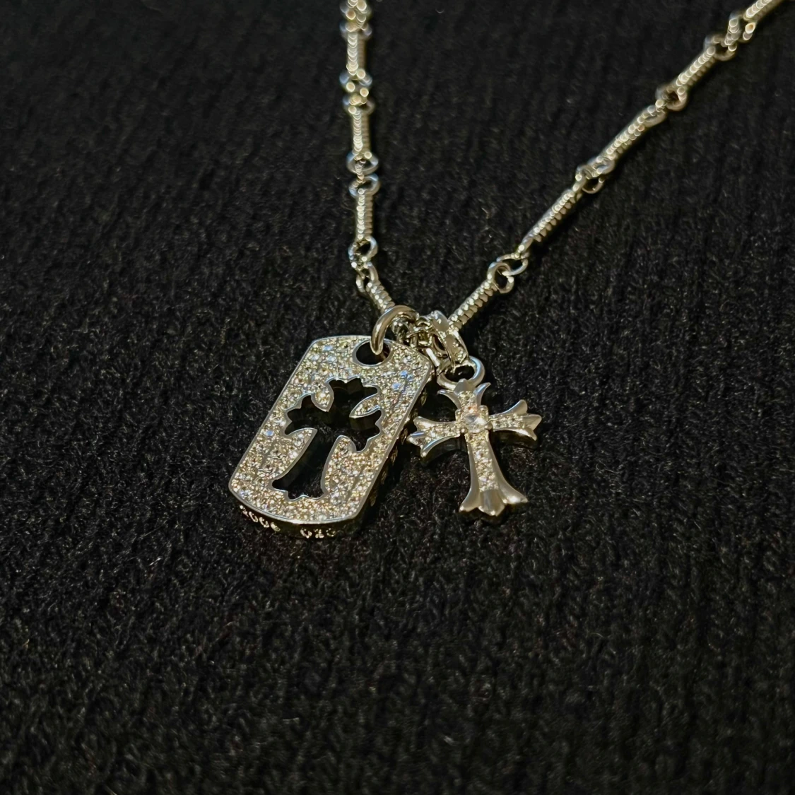 Rockstar Rebel - Silver Cross Cutout Necklace