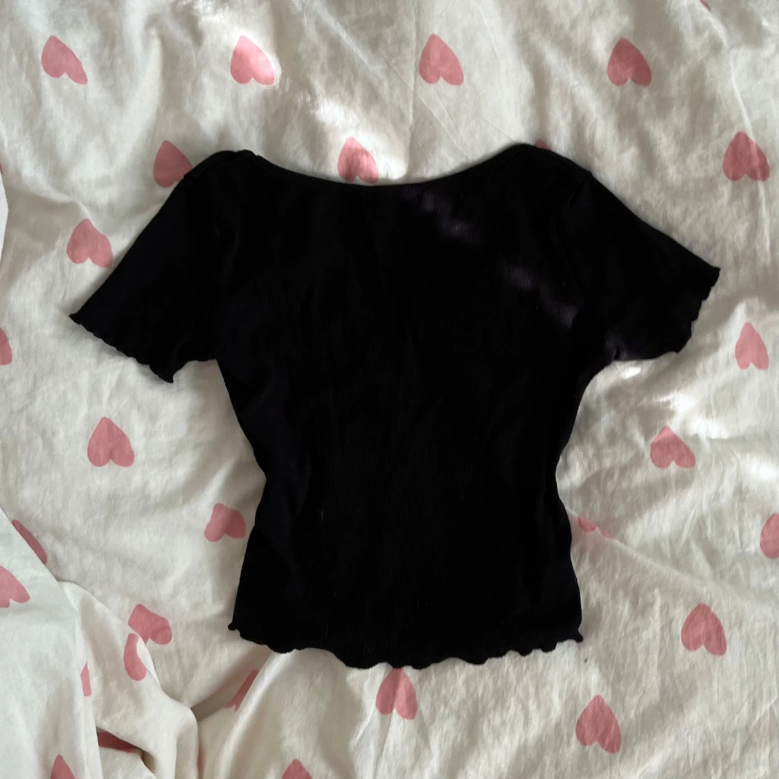 Svart ribbad croppad topp Pull & Bear - 1