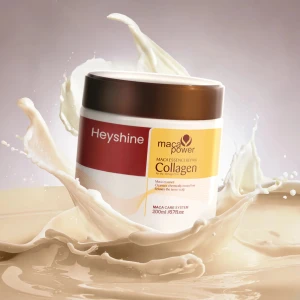 Heyshine Maca Power Collagen hårmask - Säljer denna populära Heyshine Maca Power Collagen hårmask som är helt oöppnad med maca essence och marockansk arganolja. Kommer i en rund burk på 200 ml med brun lock och vit/gul etikett. Ger energi till skadat hår, återfuktar och gör håret mjukt och glansigt. Perfekt för dig som vill boosta håret med kollagen.