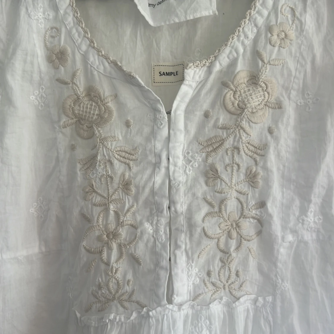 Vit Odd Molly långklänning med broderi - 3