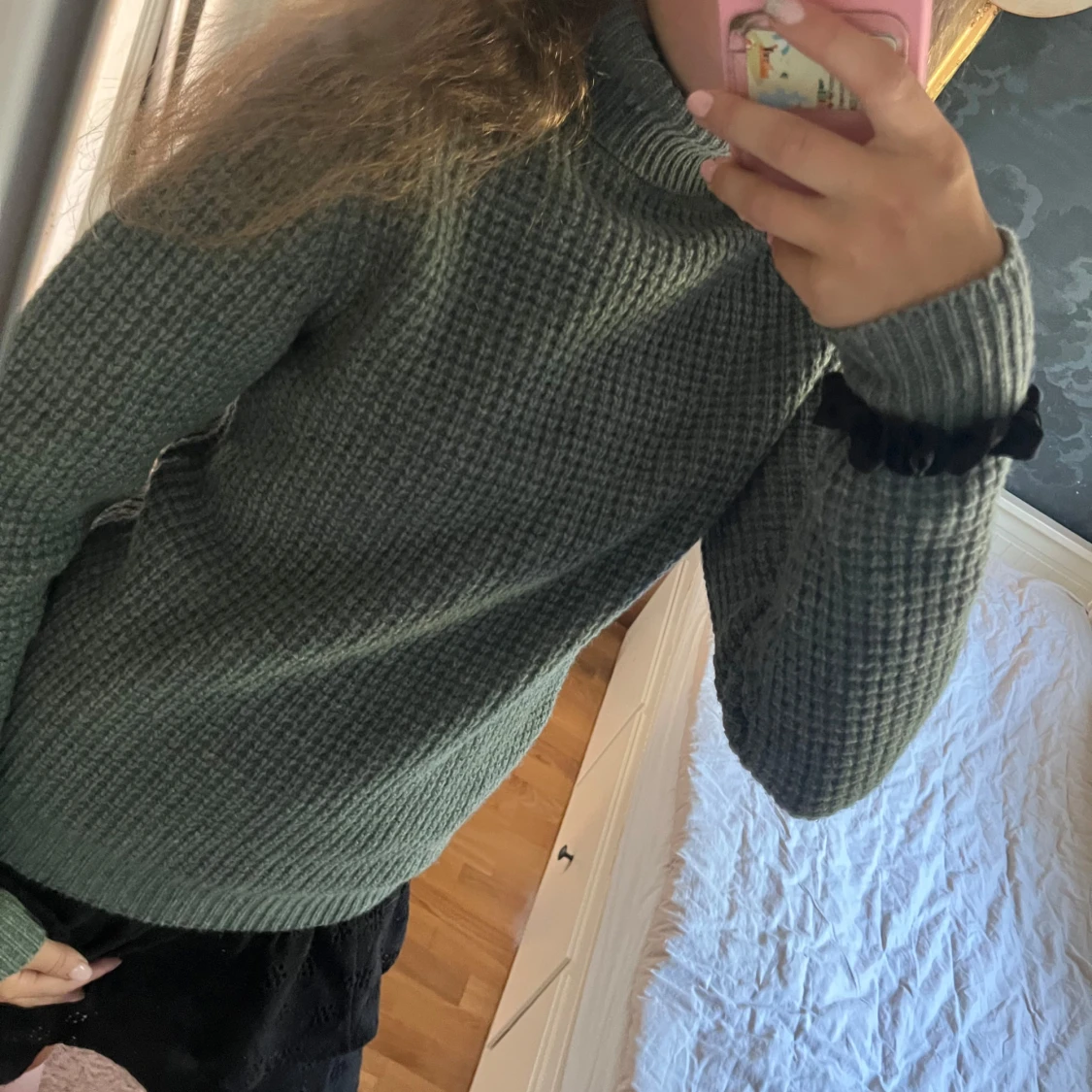 Grå stickad polotröja - 2