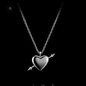 Silverhalsband med hjärta och pil från LYLA - Snyggt silverfärgat halsband från LYLA med ett hjärta genomborrat av en pil som hänge. Kedjan är tunn och stilren, perfekt för att ge din outfit en cool och romantisk touch. Designad i Sverige och levereras i originalförpackning. Den är rostfri 