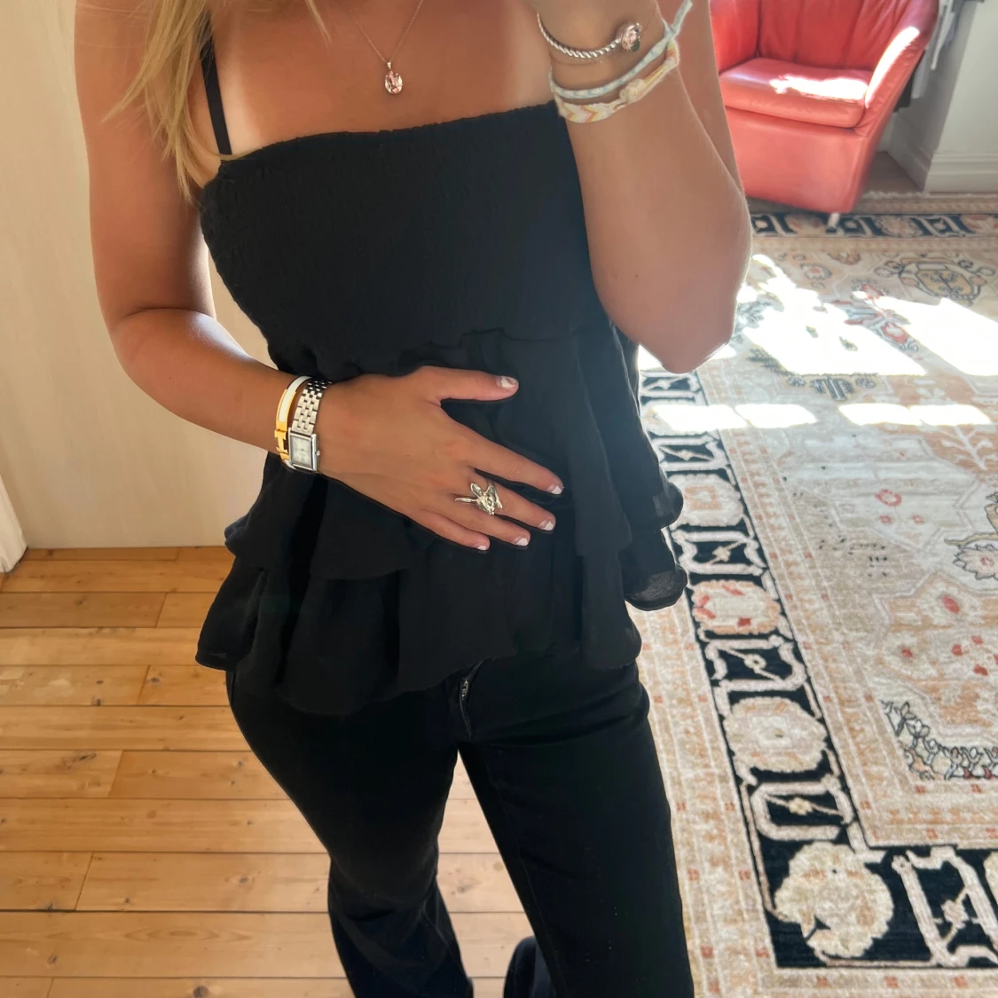 Svart volangkjol/topp