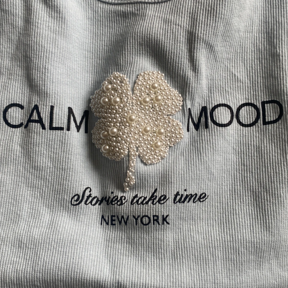 Ljusblå ribbad t-shirt från Zara - 3