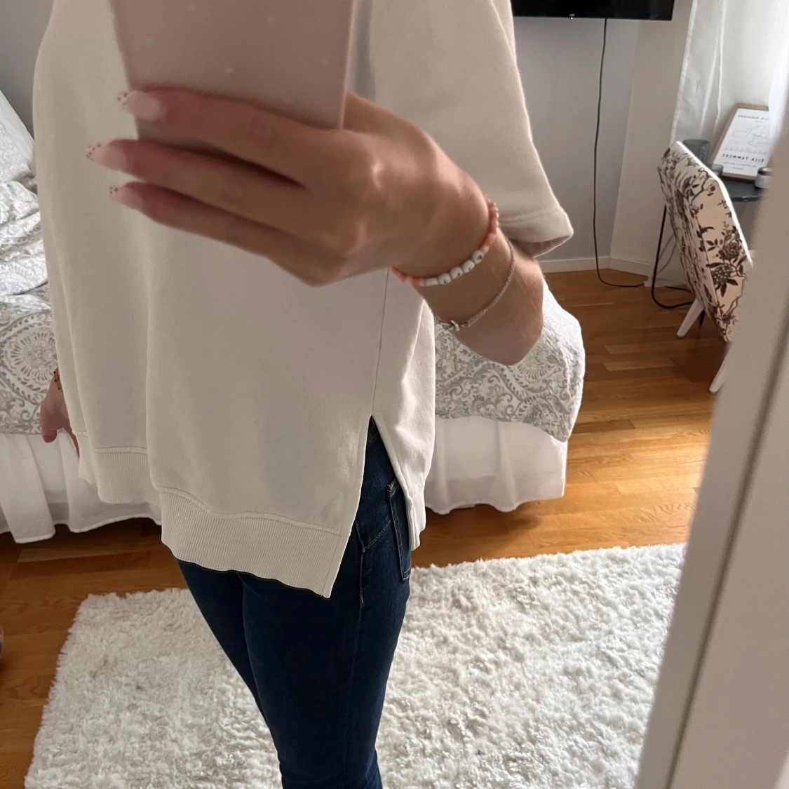 Vit kortärmad sweatshirt - 2