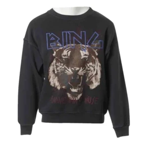 Svart sweatshirt med tigertryck Anine Bing - Cool svart sweatshirt från Anine Bing med stort tigertryck och blå text framtill. 