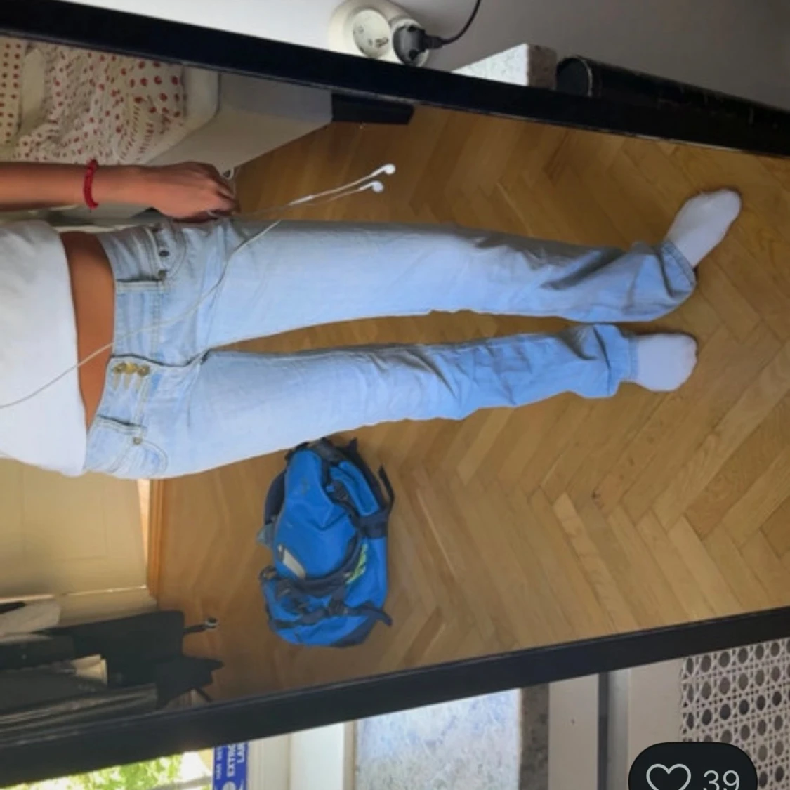 Ljusblåa lågmidjade  bootcut jeans